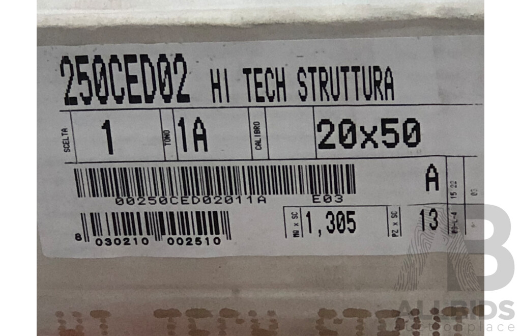 CE.DAM Hi Tech Struttura 200mm X 500mm Italian Wall Tiles - 13.05m2 - Brand New - ORP $1,174.50