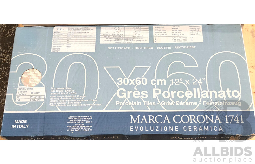 MARCA CORONA Beigestone Reflex Lappato 300mm X 600mm Italian Floor & Wall Tiles - 7.56m2 - Brand New - ORP $718.20