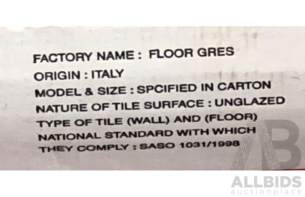 FLOOR GRES La Pear Matt 400mm X 800mm Italian Floor & Wall Tiles - 11.52m2 - Brand New - ORP $$1,094.40