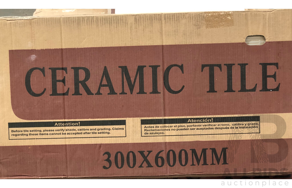 Indent White Gloss 300mm X 600mm Ceramic Wall Tiles - 14.4m2 - Brand New - ORP $936.00