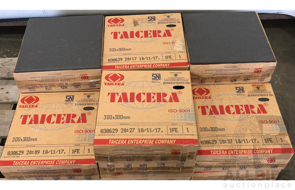 Taicera 638629 Charcoal Matte 300mm X 300mm Porcelain Wall & Floor Tiles - 15.84m2 - Brand New - ORP $1,029.60
