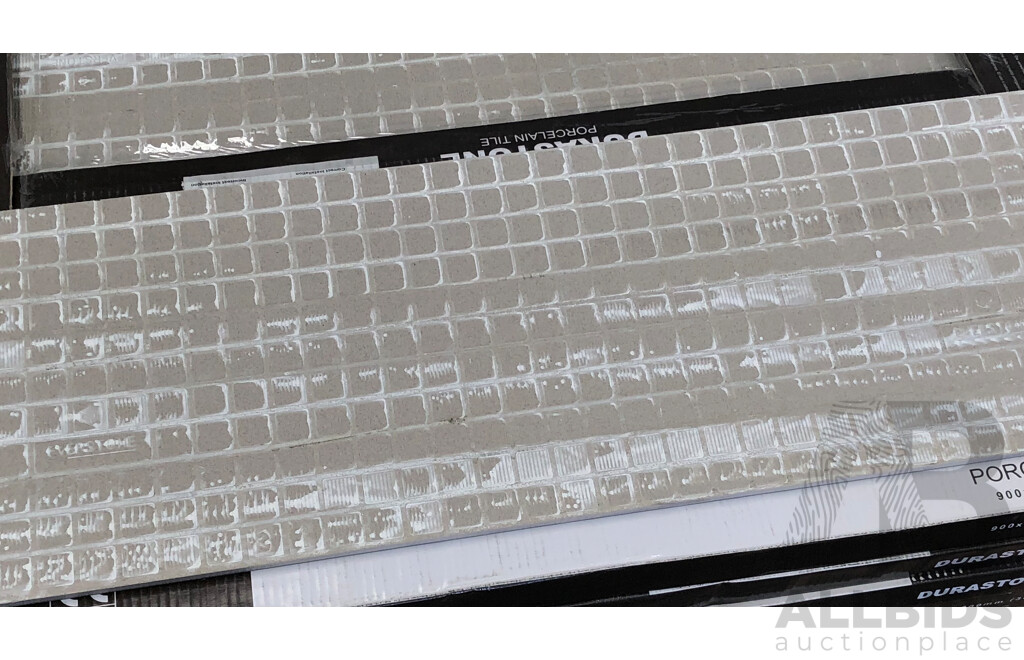 Durastone Ash Grey Polished 300mm X 900mm Porcelain Wall/Floor Tiles - 10.8m2 - Brand New - ORP $702.00