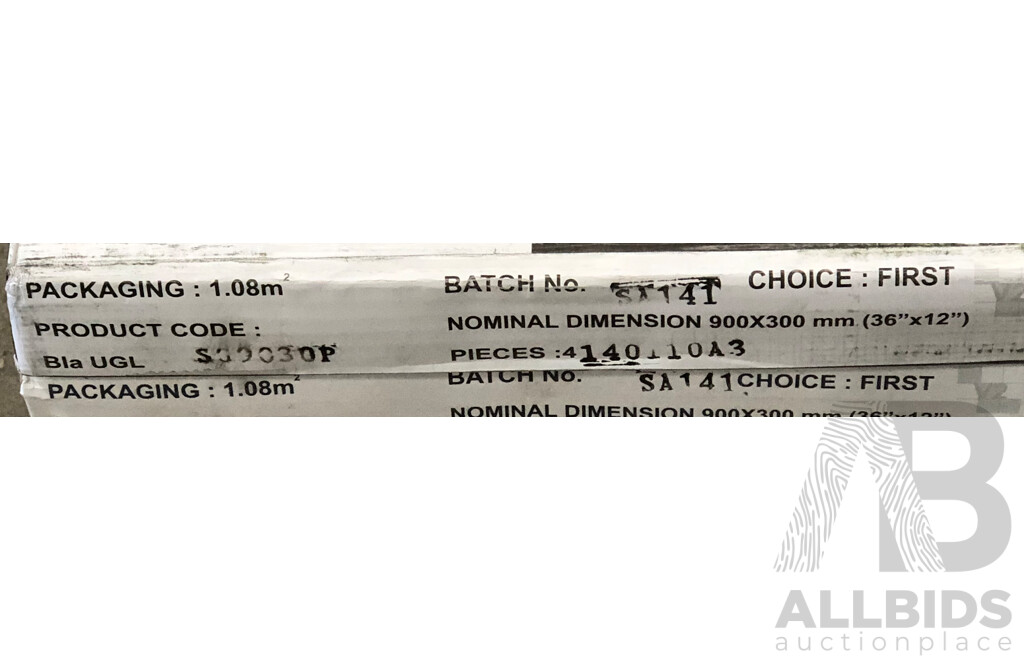 Durastone Ash Grey Polished 300mm X 900mm Porcelain Wall/Floor Tiles - 10.8m2 - Brand New - ORP $702.00