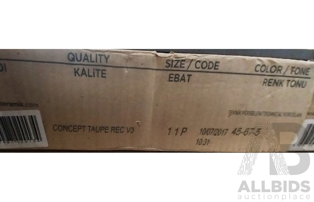 Concept Taupe Matt 300mm X 600mm ) Porcelain Wall & Floor Tiles - 8.1m2 - Brand New - ORP $526.50