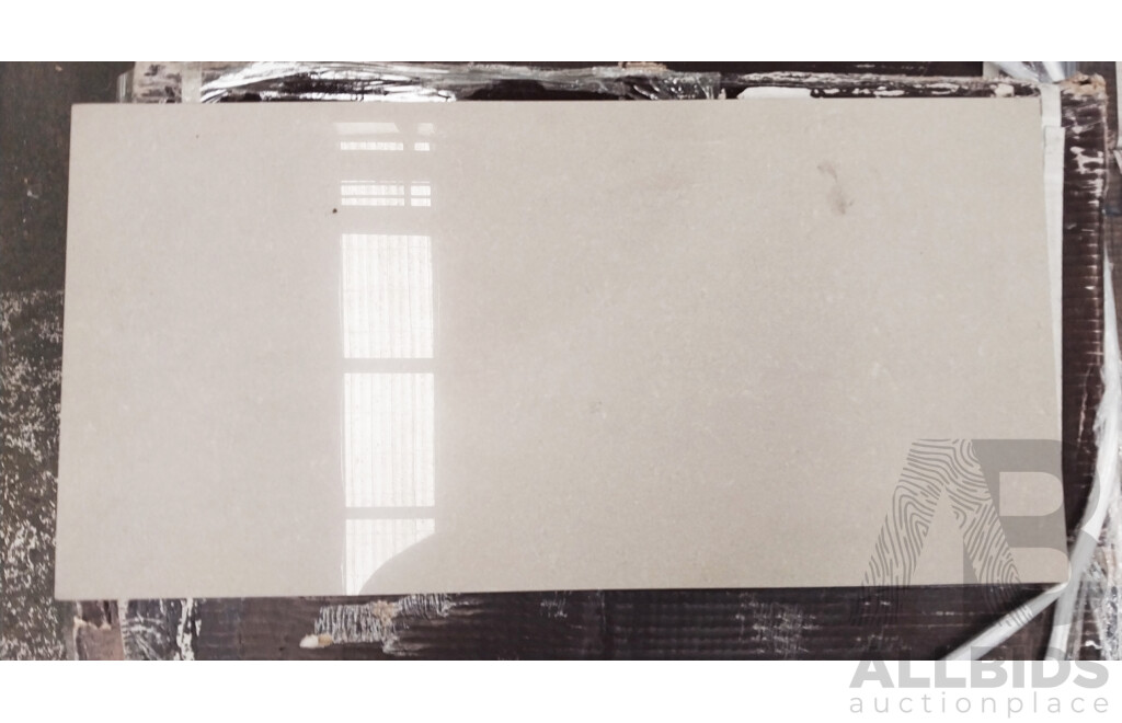 Greige Polished 300mm X 600mm ) Porcelain Wall & Floor Tiles - 11.88m2 - Brand New - ORP $772.20