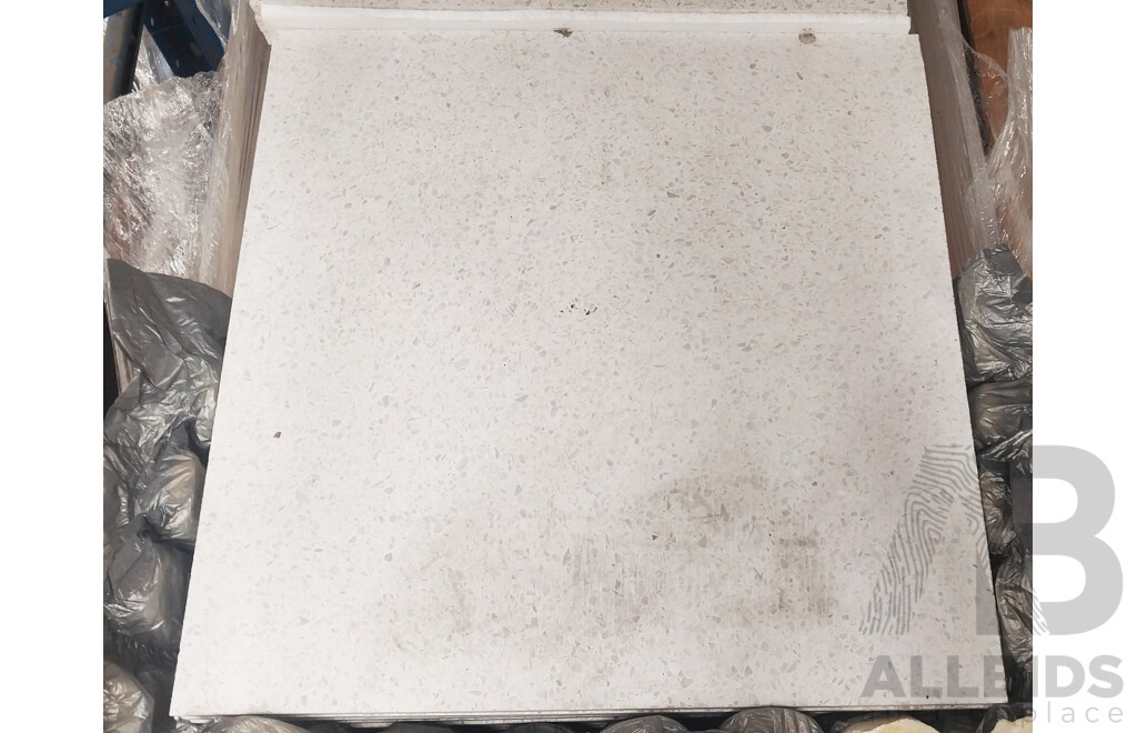 Terrazzo White Honed ( 600mm X600mm X20mm ) Terrazzo Wall & Floor Tilest - 10.8m2 - Brand New - ORP $2,268.00
