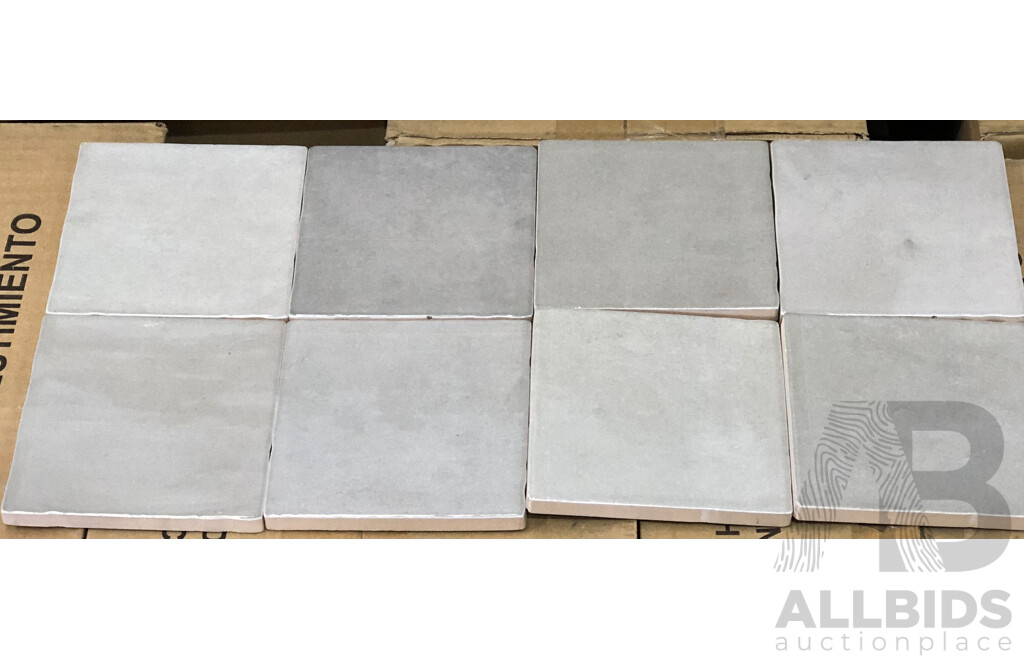 Ceramica Argilla Gris Gloss 100mm X 100mm Spanish Wall Tiles - 16.2m2 - Brand New - ORP $1833.00