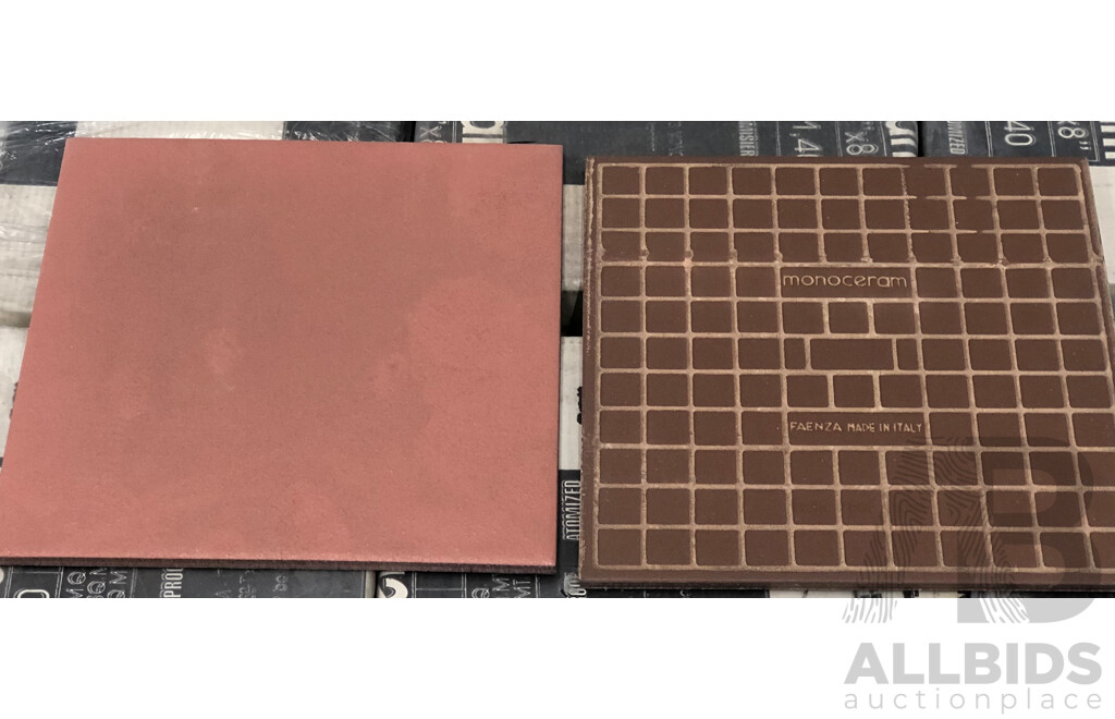 Monoena Metro Terracotta Textured 200mm X 200mm Italian Wall & Floor Tiles - 22.4m2 - Brand New - ORP $1904.00