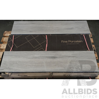 Organica Grey Timber Look Matte 225mm X 900mm Porcelain Wall & Floor Tiles - 9.76m2 - Brand New - ORP $683.20