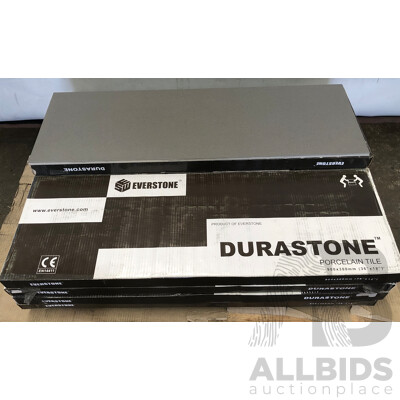 Durastone Ash Grey Polished 300mm X 900mm Porcelain Wall/Floor Tiles - 10.8m2 - Brand New - ORP $702.00