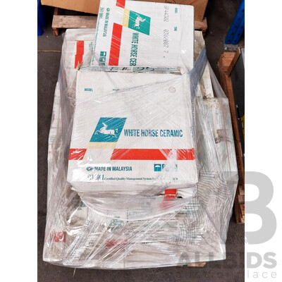 (GP44302) White Horse  Beige Matt 400mm X 400mm ) Porcelain Wall & Floor Tiles - 40.96m2 - Brand New - ORP $2,662.40