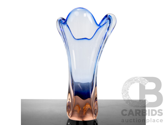Large Sommerso Art Glass Vase