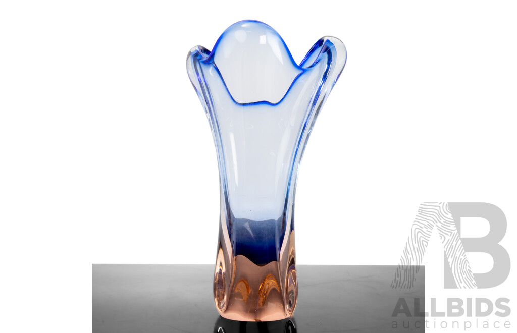Large Sommerso Art Glass Vase