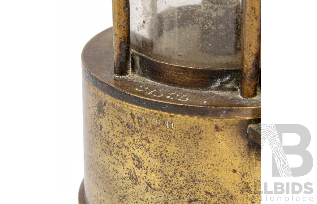 Vintage Brass Miners Lamp by the Protector Lighting Co