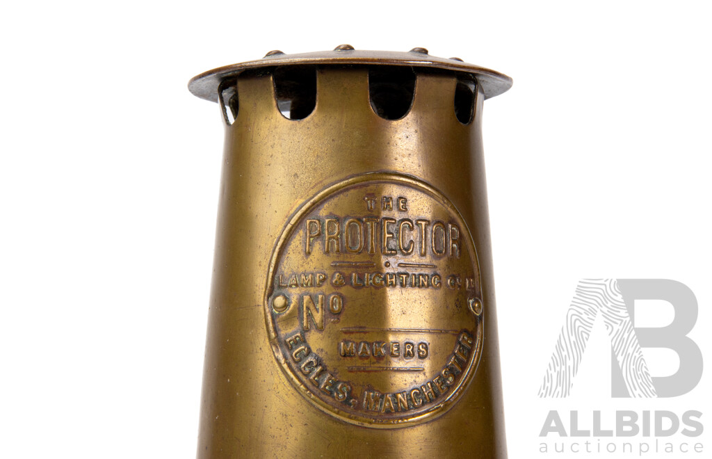 Vintage Brass Miners Lamp by the Protector Lighting Co