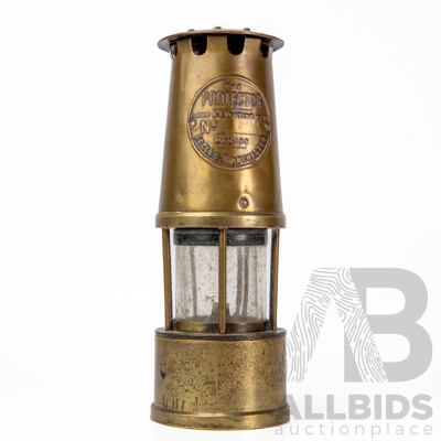 Vintage Brass Miners Lamp by the Protector Lighting Co