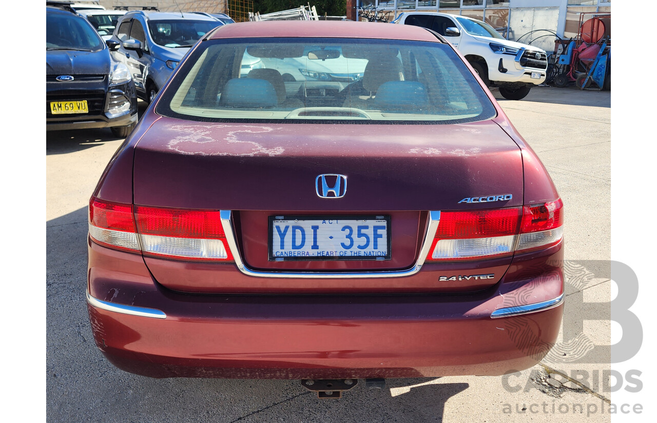 09/2004 Honda Accord VTi 40 4d Sedan Red 2.4L