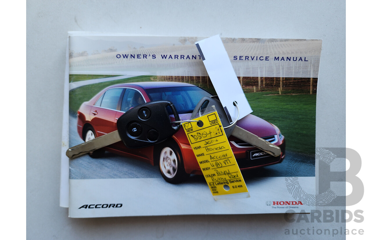 09/2004 Honda Accord VTi 40 4d Sedan Red 2.4L