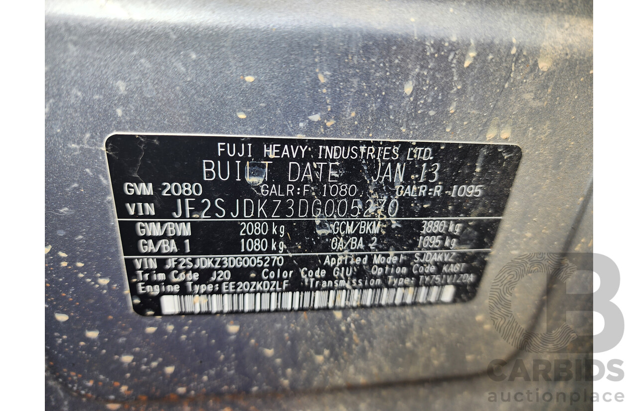 02/2013 Subaru Forester 2.0d-S MY13 4d Wagon Silver 2.0L