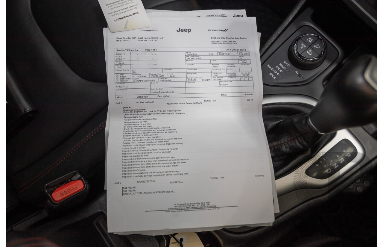 08/2014 Jeep Cherokee Trailhawk (4x4) KL 4D Wagon Billet Silver Metallic 3.2L