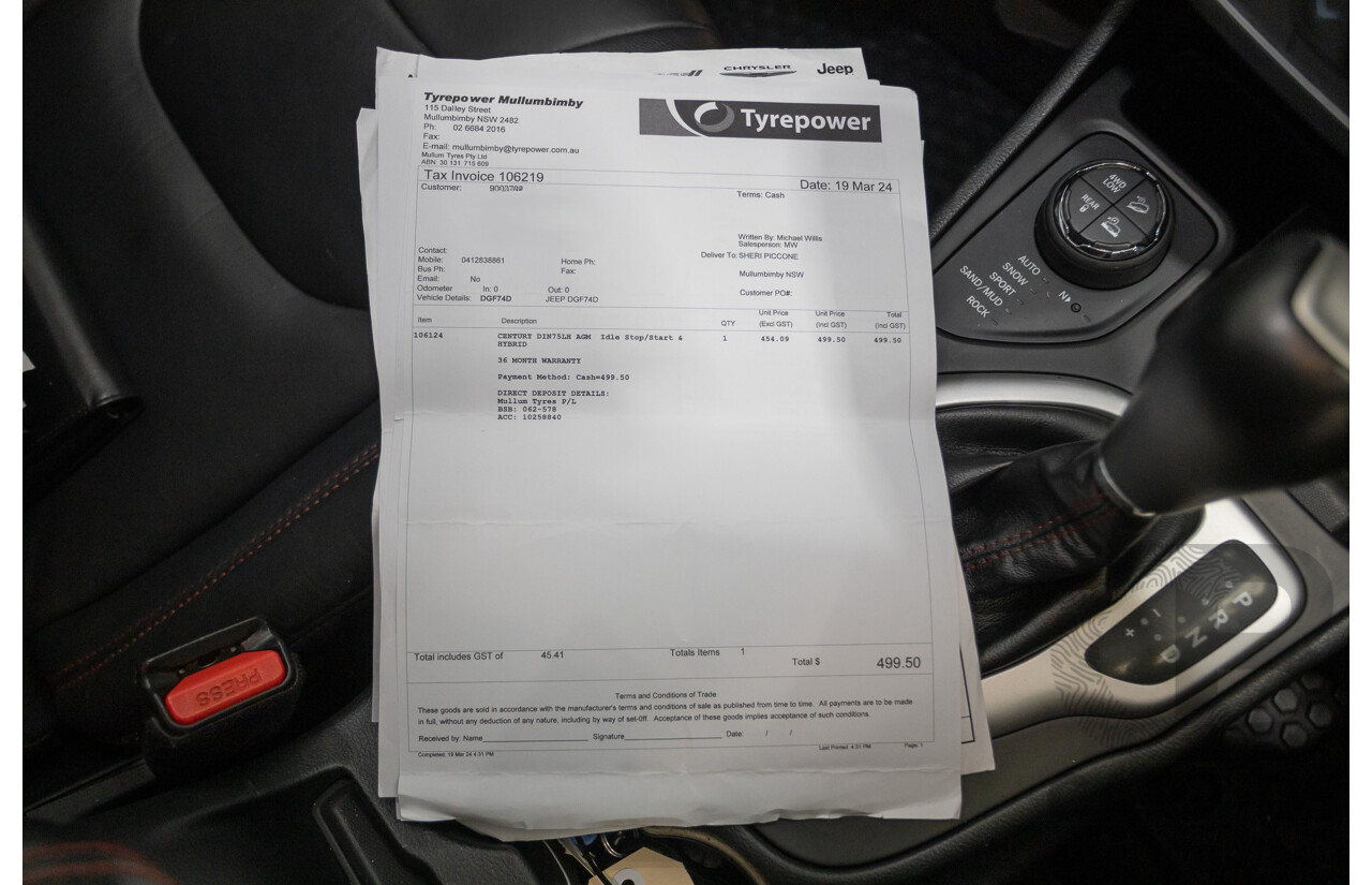 08/2014 Jeep Cherokee Trailhawk (4x4) KL 4D Wagon Billet Silver Metallic 3.2L