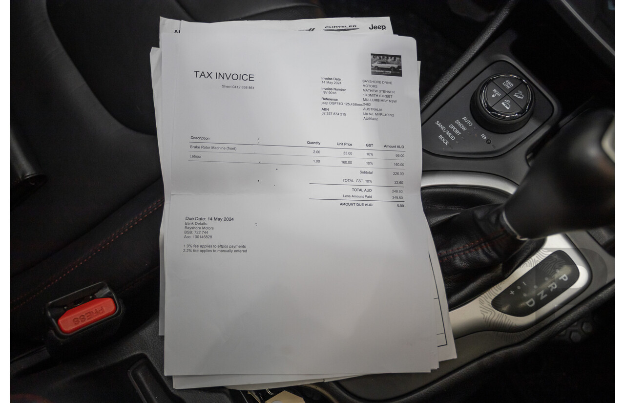 08/2014 Jeep Cherokee Trailhawk (4x4) KL 4D Wagon Billet Silver Metallic 3.2L