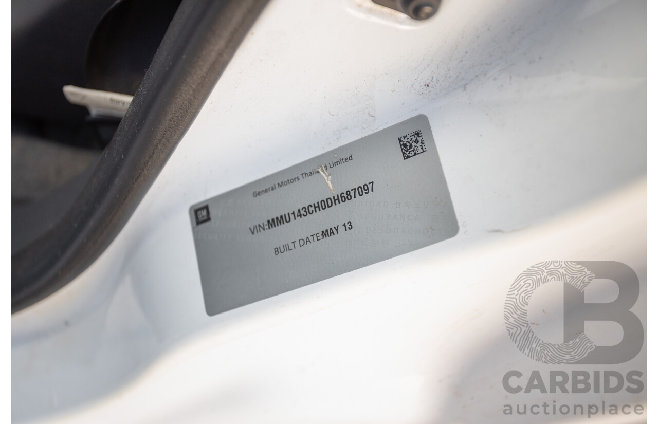 6/2013 Holden Colorado LX RG C/Chas Summit White Turbo 2.8L