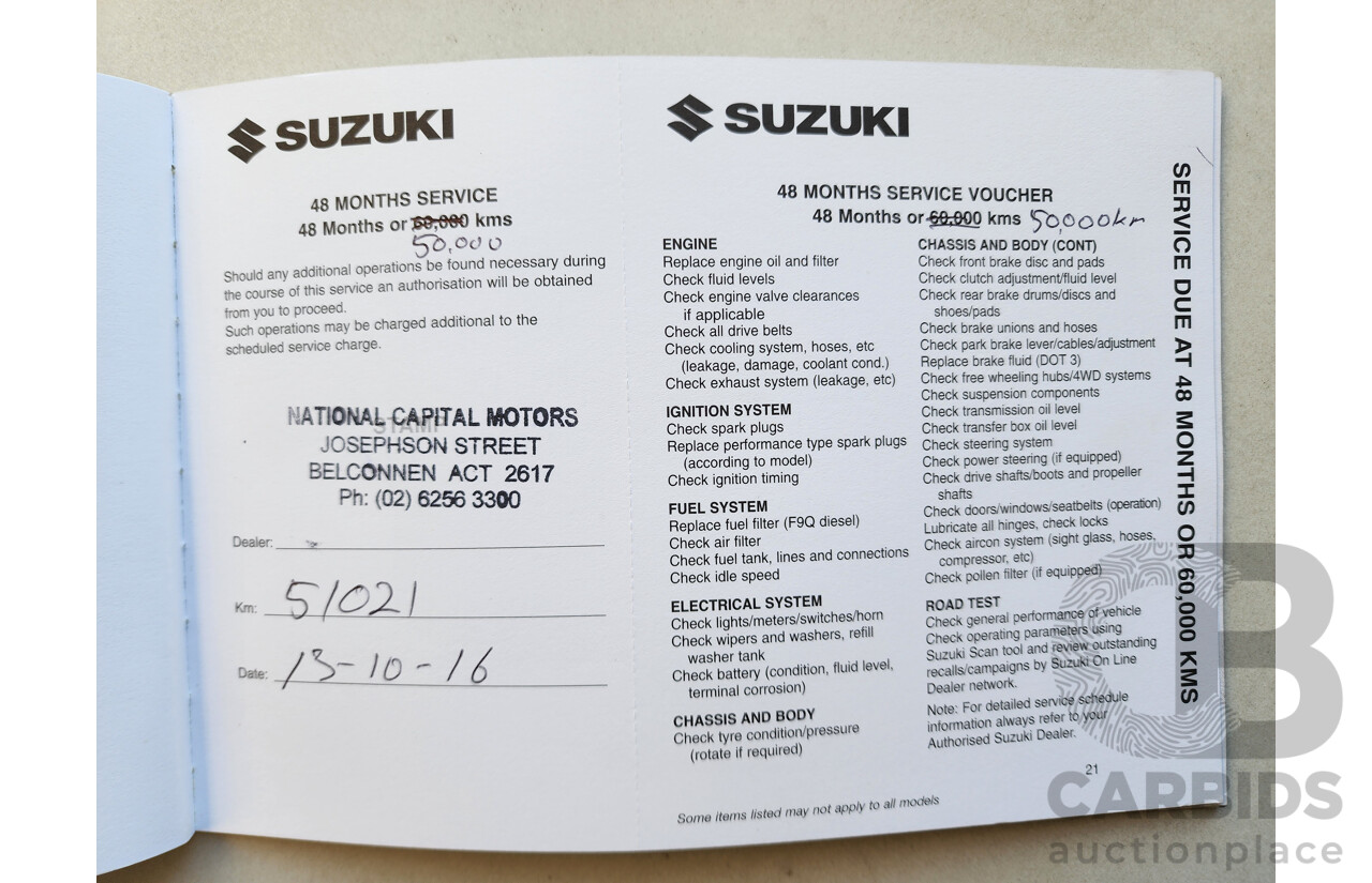 09/2013 Suzuki Grand Vitara (4x4) JT MY13 2d Wagon Red 2.4L