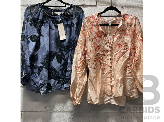 VERONIKA MAINE Pirnt Blouse Size 10 & FOREVER NEW Print Blouse Size 10 - ORP $358