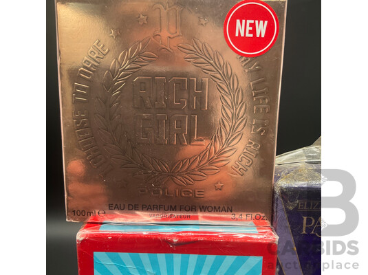 BRITNEY SPEARS Circus Fantasy 100ml Eau De Parfum, POLICE Rich Girl 100ml Eau De Parfum and ELIZABETH TAYLOR'S Passion 74ml Eau De Toilette Spray - Lot 3