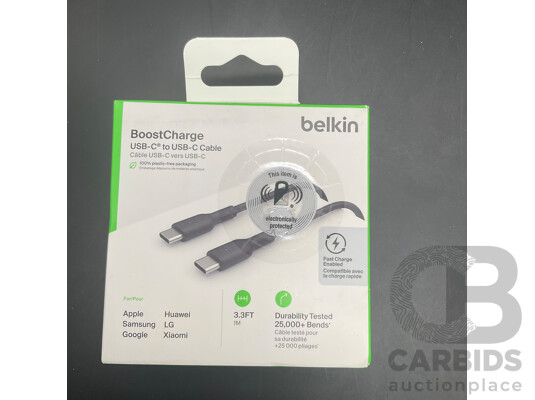 Assorted BELKIN and NRG USB-C to USB-C Cables - Lot of 6