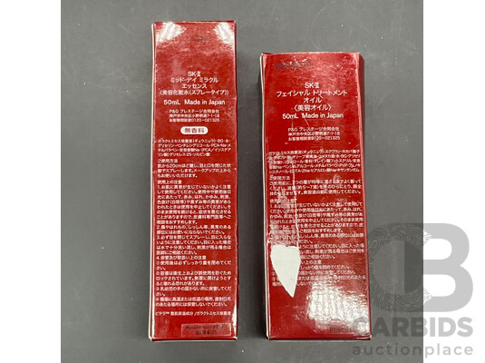 SK-II Mid-Day Miracle Essence 50ml and Facial Treatment Oil 50ml - Lot of 2