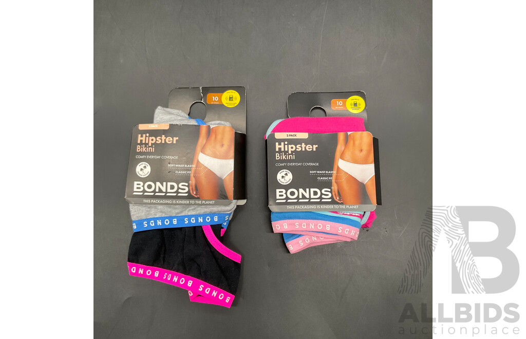 Assorted Women's Gym Clothing Size S, XS and 10, Including LORNA JANE, ADIDAS and BONDS Underwear - Lot of 4