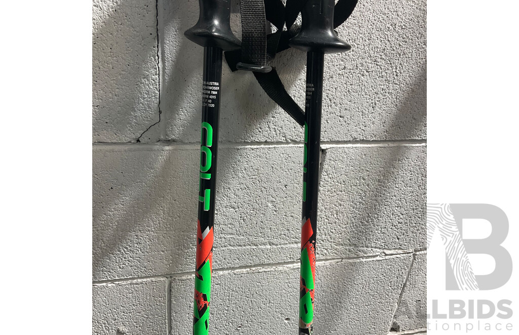 ASSORTED ATOMIC Down Hill Skis - PELTONEN Cross-country - with 2 Sets Ski Poles - Lot of 2