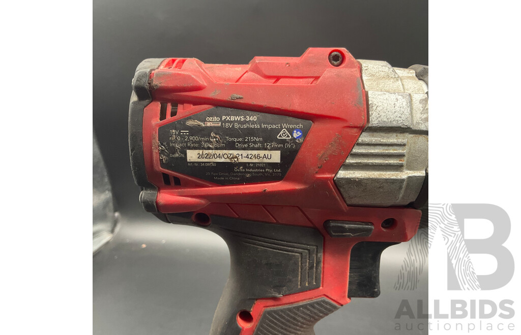 OZITO POWER X Charge (PXC) 18V Brushless Impact Wrench