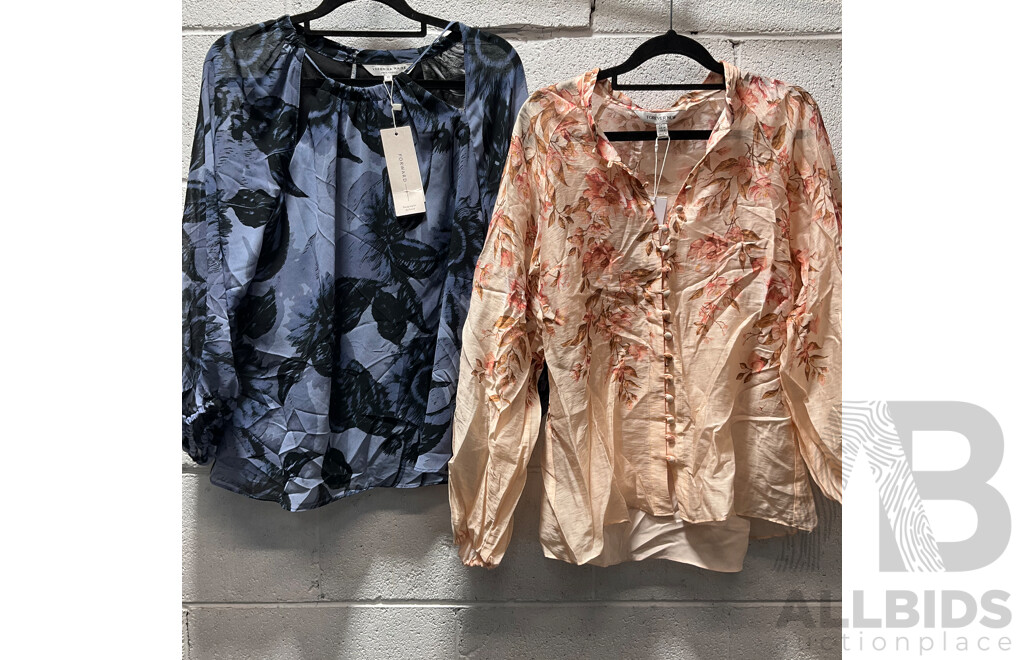 VERONIKA MAINE Pirnt Blouse Size 10 & FOREVER NEW Print Blouse Size 10 - ORP $358