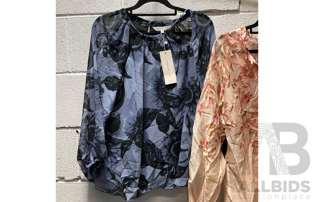 VERONIKA MAINE Pirnt Blouse Size 10 & FOREVER NEW Print Blouse Size 10 - ORP $358