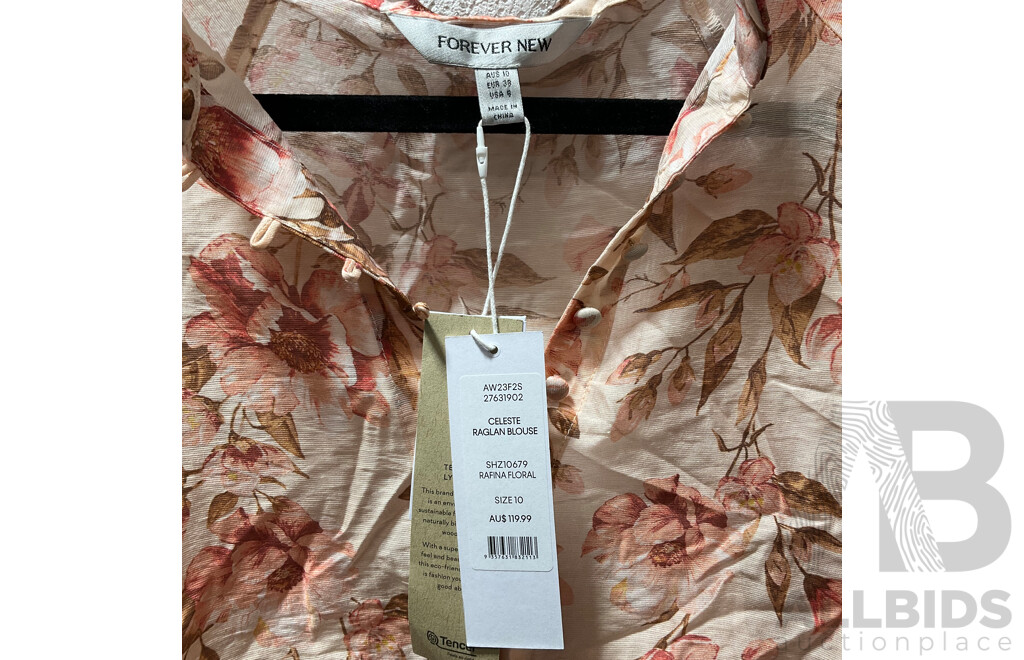 VERONIKA MAINE Pirnt Blouse Size 10 & FOREVER NEW Print Blouse Size 10 - ORP $358