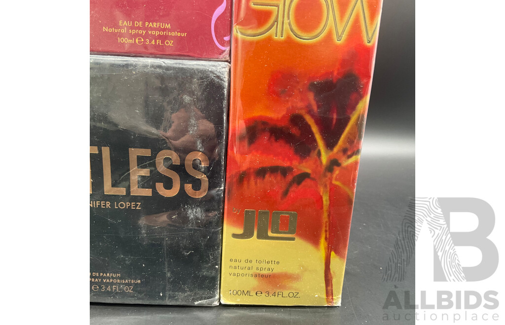 JENNIFER LOPEZ Limitless 100ml Eau De Parfum, Live 100ml Eau De Parfum and Miami Glow 100ml Eau De Toilette - Lot 3