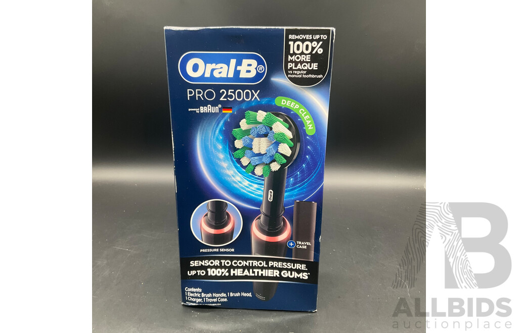 BRAUN ORAL-B Pro 2500x Electric Toothbrush (Black) - ORP $189