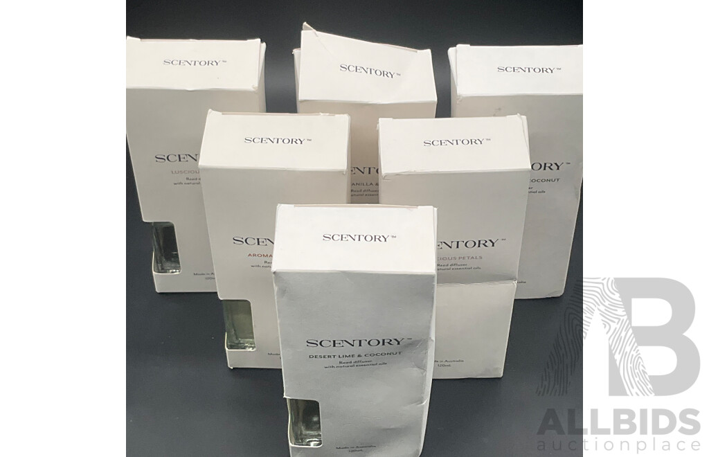 Assorted SCENTORY Reed Diffuser - Assorted Fragrances - Lot of 6