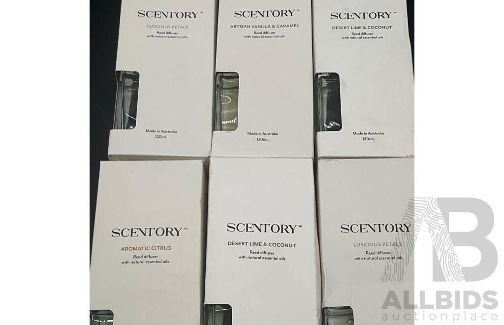 Assorted SCENTORY Reed Diffuser - Assorted Fragrances - Lot of 6