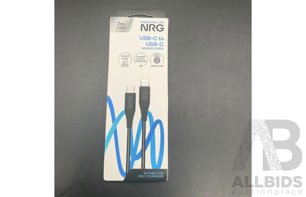 Assorted BELKIN and NRG USB-C to USB-C Cables - Lot of 5