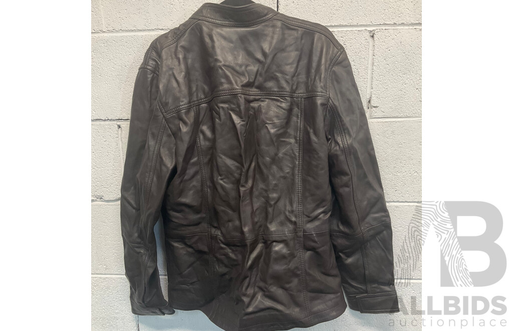 RESERVE Australia Brown Leather Jacket Size M - ORP $349.95