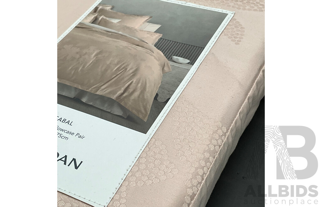 TONTINE Cotton Linen Sheet Set (King) and SHERIDAN Sabal Tailored Pillowcase Pair - Lot of 2
