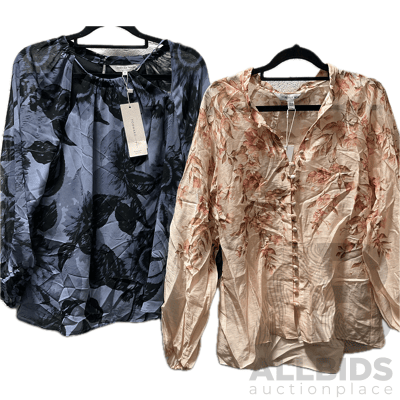 VERONIKA MAINE Pirnt Blouse Size 10 & FOREVER NEW Print Blouse Size 10 - ORP $358