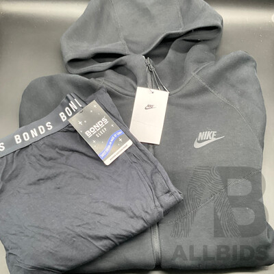 NIKE Tech Fleece Zip Hoodie Size S and BONDS Sleep Cotton Pants Size S - Lot of 2