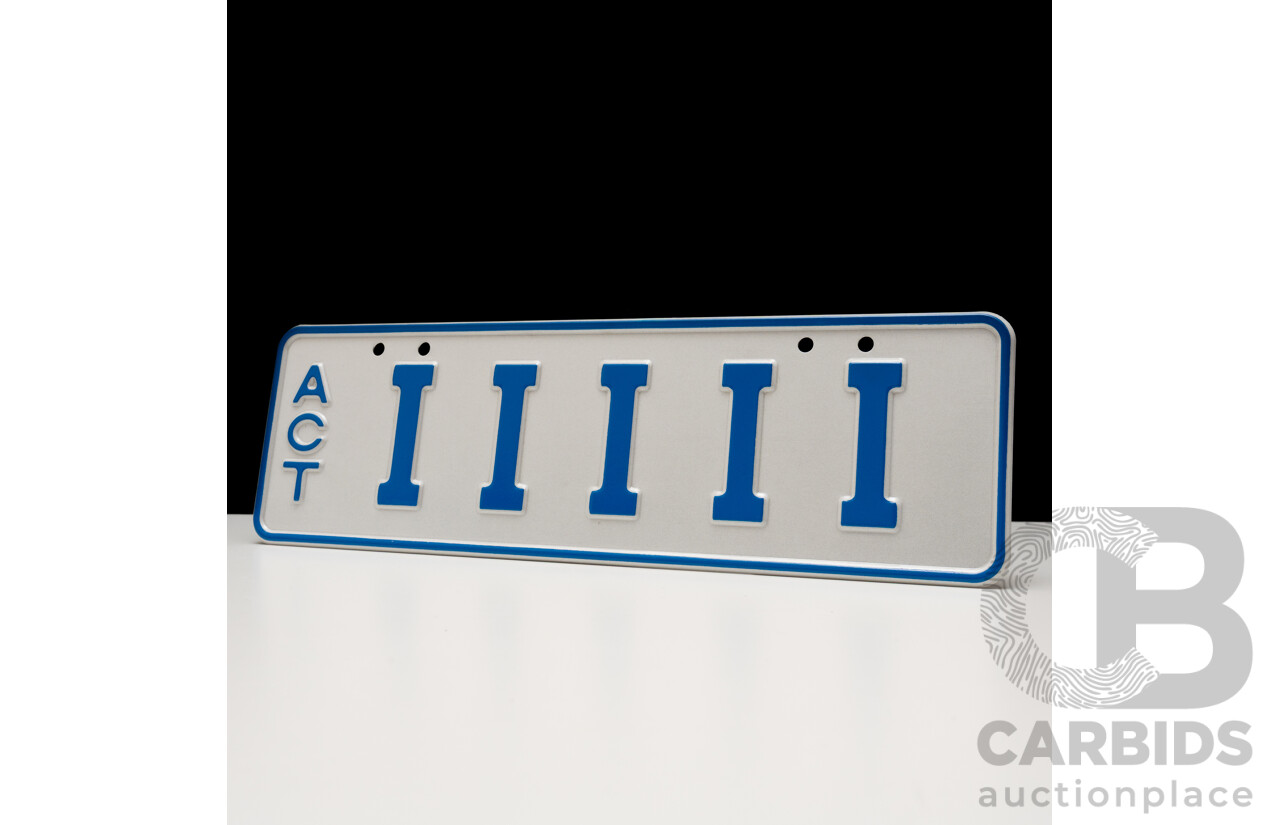 ACT 5 Character Motor Vehicle Number Plate - IIIII