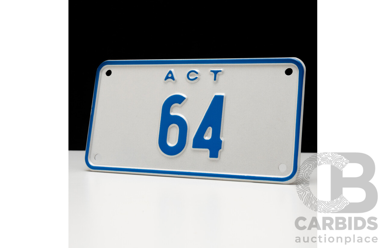ACT Two Digit Numerical MOTORBIKE NUMBER PLATE- 64