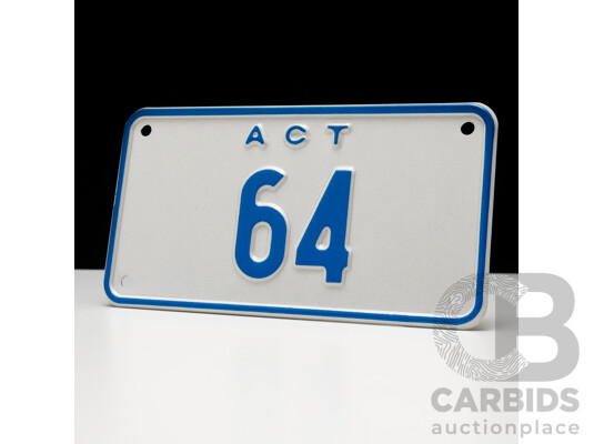 ACT Two Digit Numerical MOTORBIKE NUMBER PLATE- 64